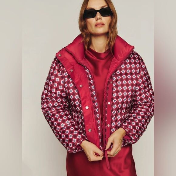 Canada goose x reformation Lorita Reversible Puffer Arcade/Lipstick size s NWT - Picture 1 of 13